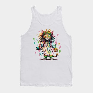 Demolish Western Values // Cute Cat Design Tank Top